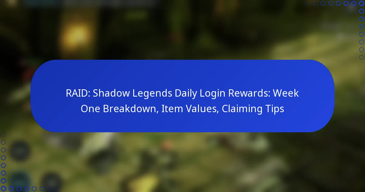 RAID: Shadow Legends Daily Login Rewards: Week One Breakdown, Item Values, Claiming Tips