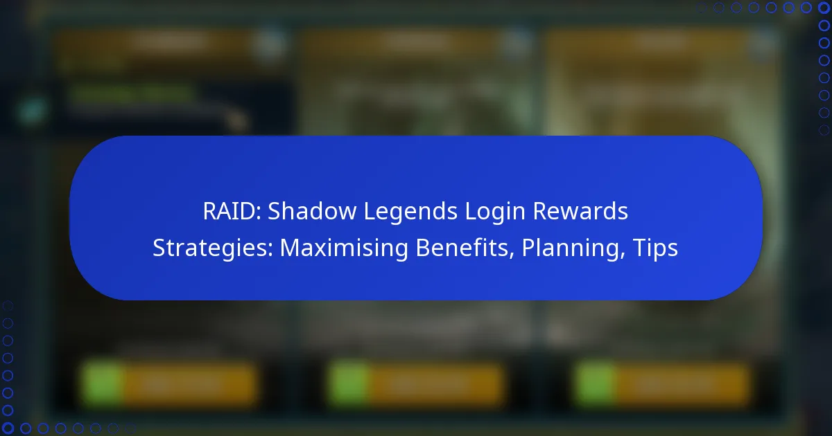 RAID: Shadow Legends Login Rewards Strategies: Maximising Benefits, Planning, Tips