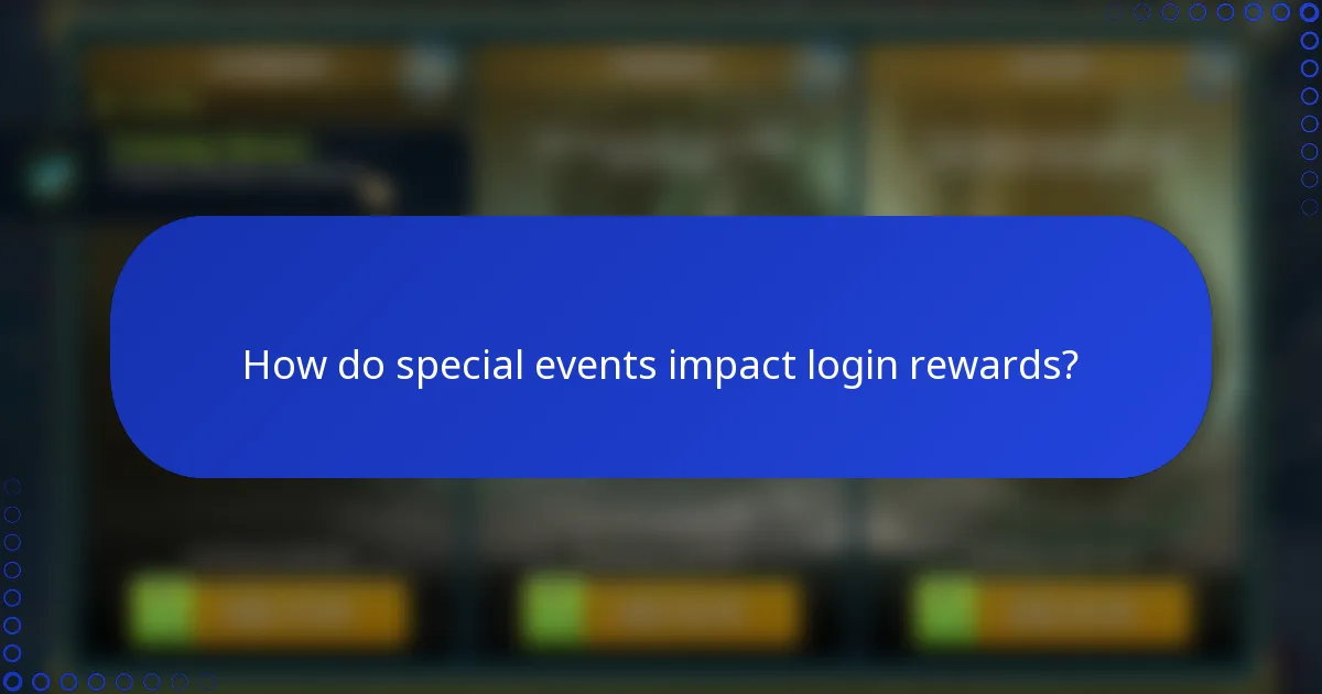 How do special events impact login rewards?