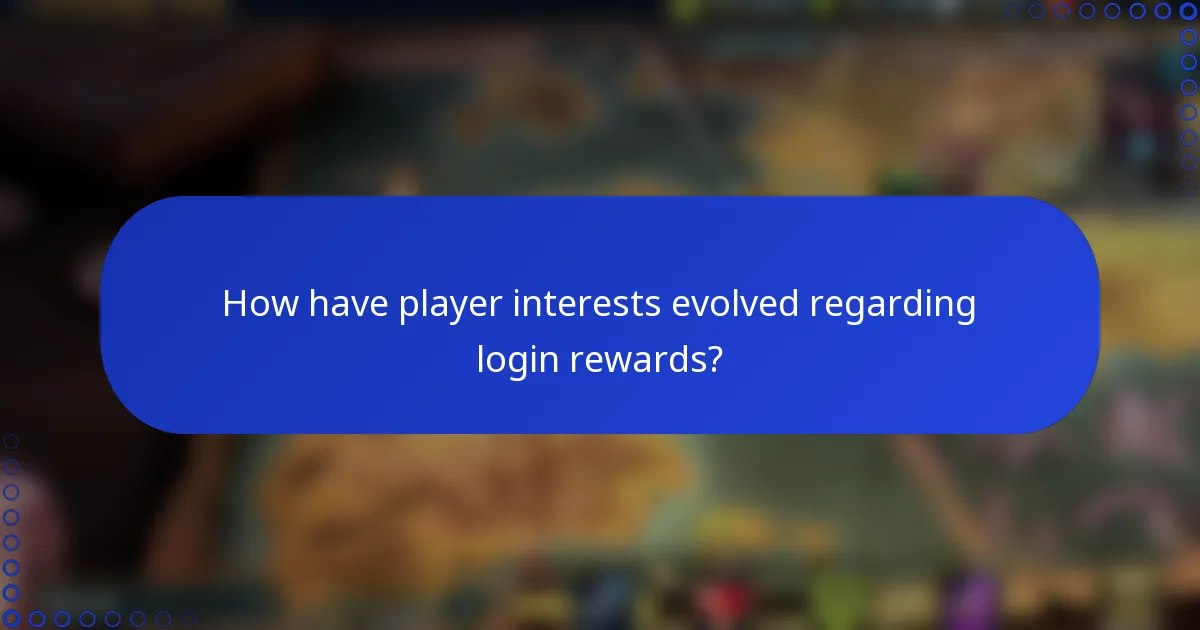 How have player interests evolved regarding login rewards?