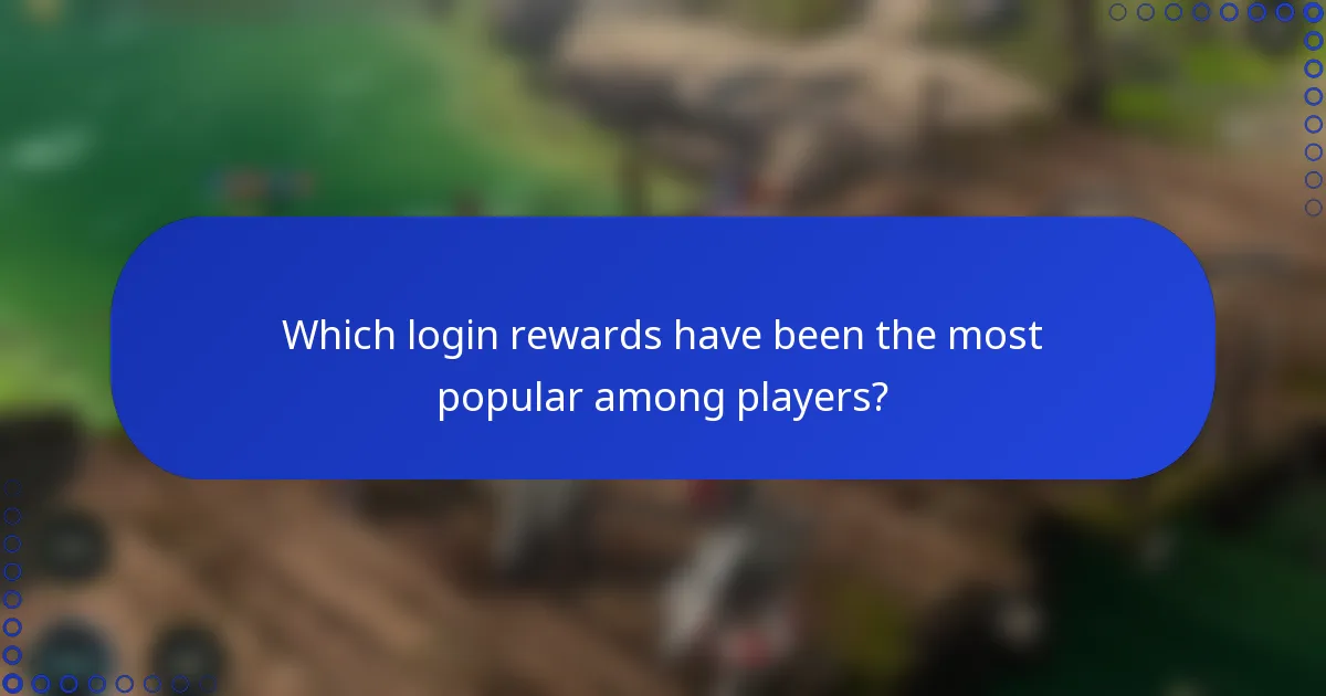Which login rewards have been the most popular among players?