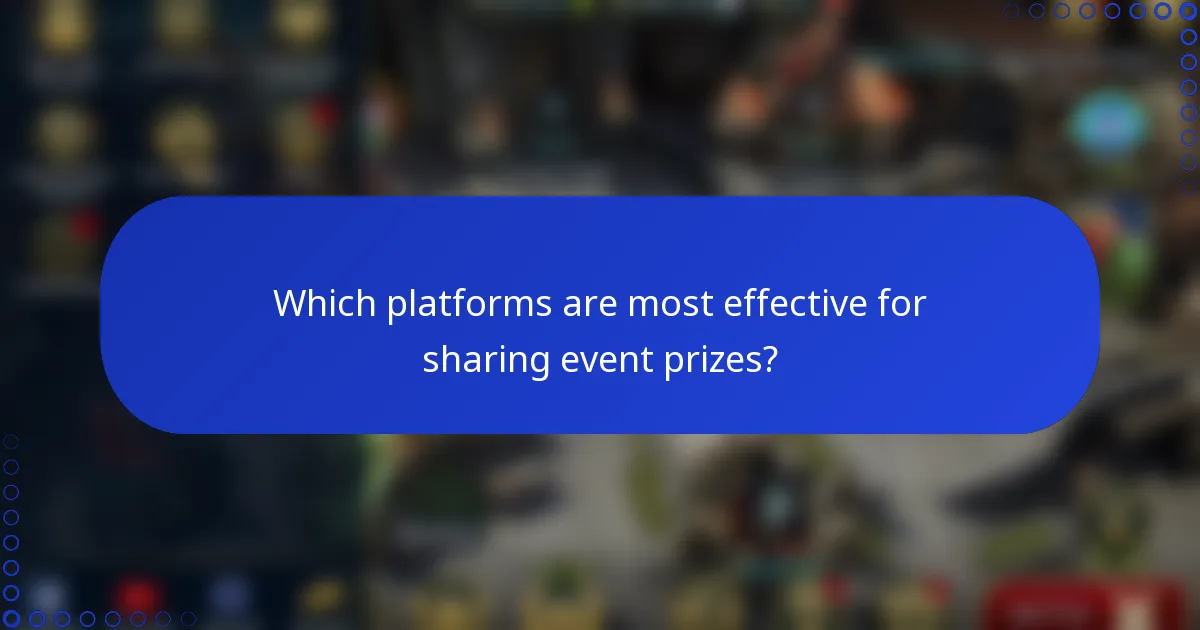 Which platforms are most effective for sharing event prizes?