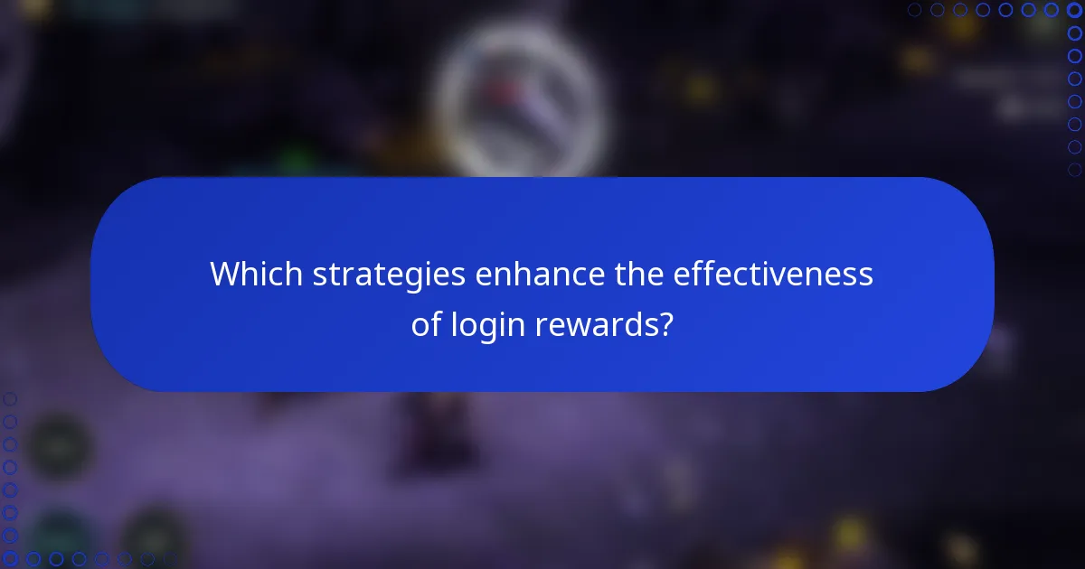 Which strategies enhance the effectiveness of login rewards?